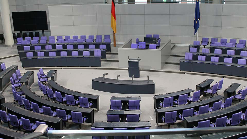 Plenarsaal im Bundestag