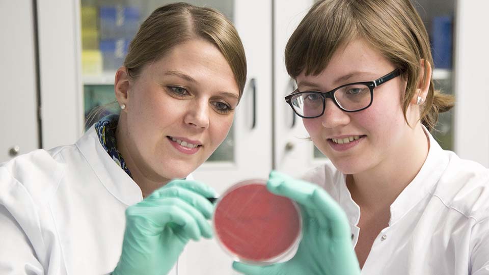 Forscherinnen des Mikrobiologie-Labors des INP-Greifswald