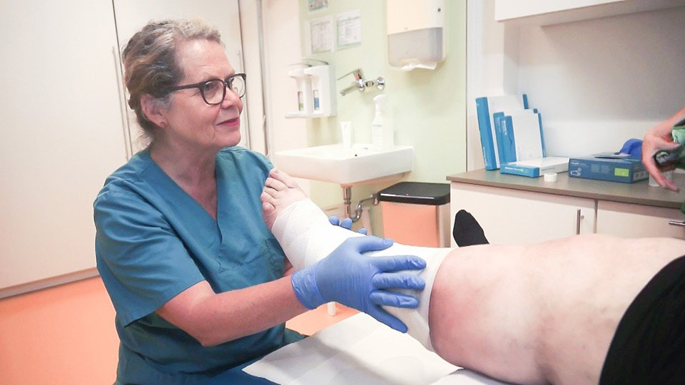 Behandlung eines Patienten mit einer chronischen Wunde.